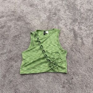 H&M Green Cut-Out Crop Top